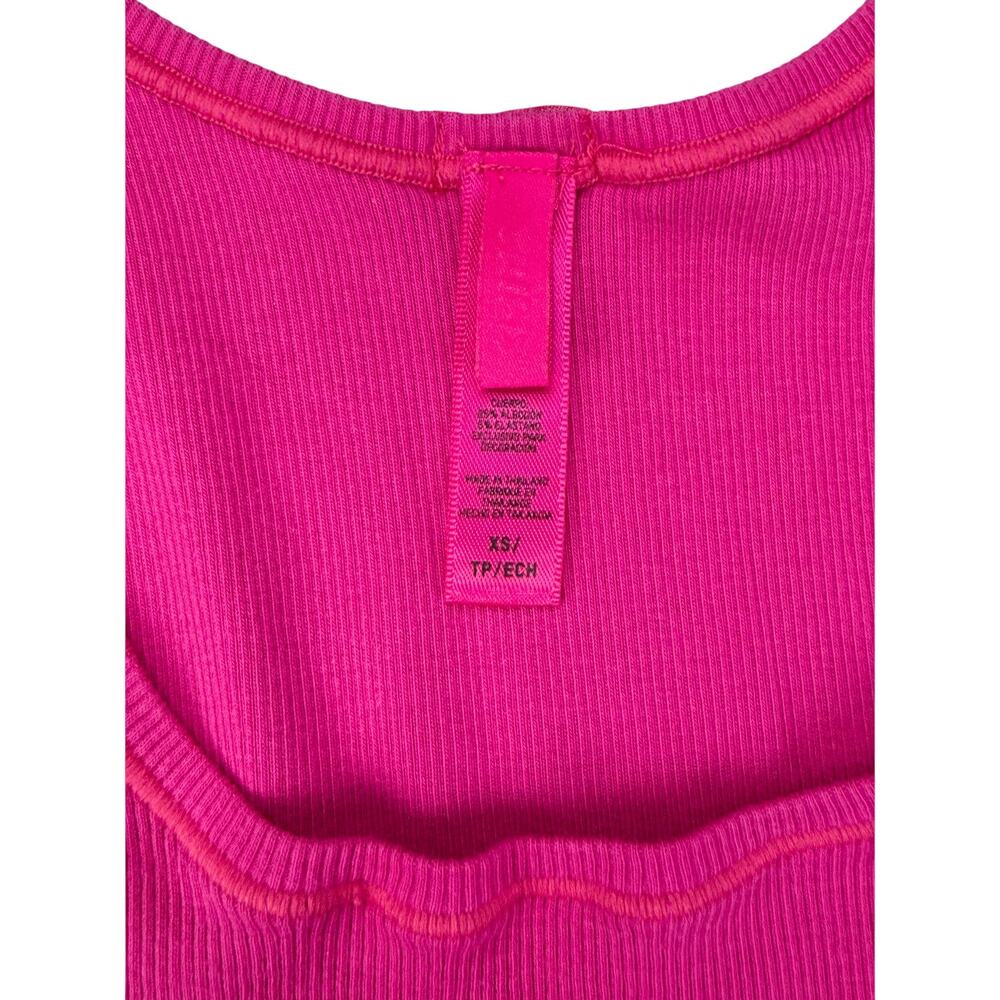 SKIMS Cotton Rib Tank XS Fuchsia Pink - Picture 3 of 6